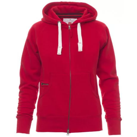 Payper Dallas+ Lady cipzáras, kapucnis női pulóver, piros