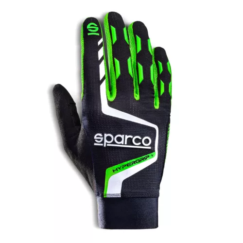 SPARCO HYPERGRIP+ védőkesztyű fekete-fluozöld 10