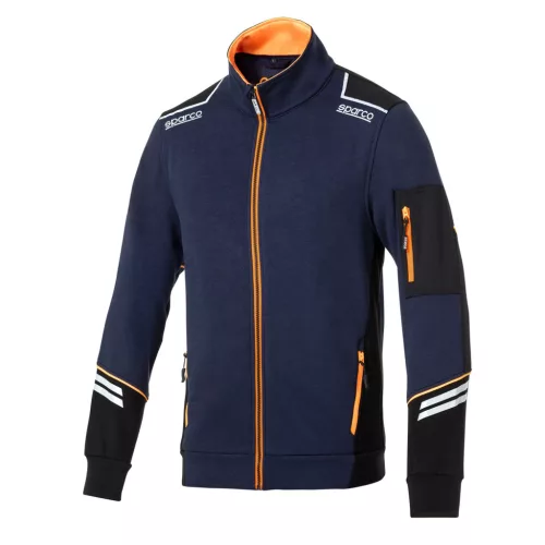 Sparco ALABAMA zipzáros pulóver kék-fluo narancs -XS