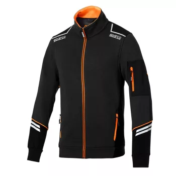Sparco ALABAMA zipzáros pulóver fekete-narancssárga -2XL