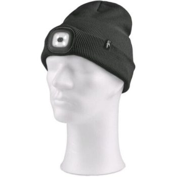 CXS Tynan fekete kötött sapka LED lámpával