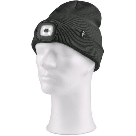 CXS Tynan fekete kötött sapka LED lámpával