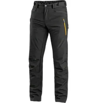 CXS Akron softshell nadrág, fekete/HV sárga/narancs