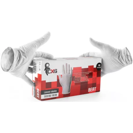 CXS Bert egyszer használatos latex kesztyű; Méret: L