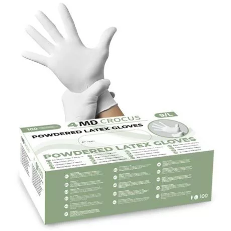 4MD Crocus púderezett latexkesztyű