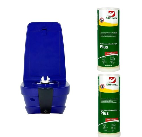 Dreumex One2Clean Automata adagoló 0,75 - 1,5ml/adag + Dreumex Plus 3L One2Clean oldószermentes ipari kéztisztító 2 DB