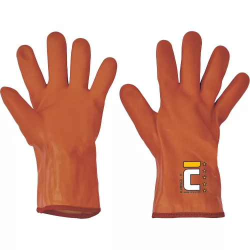 FLAMINGO kesztyű BÉLELT PVC - hosszú narancssárga