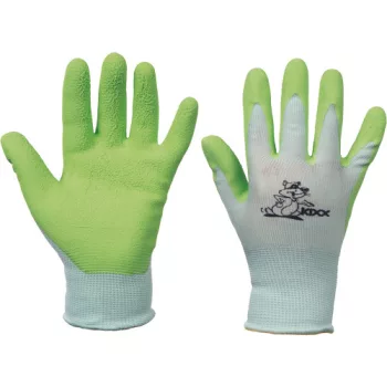 FUDGE kesztyű nylon, latex tenyér zöld 5