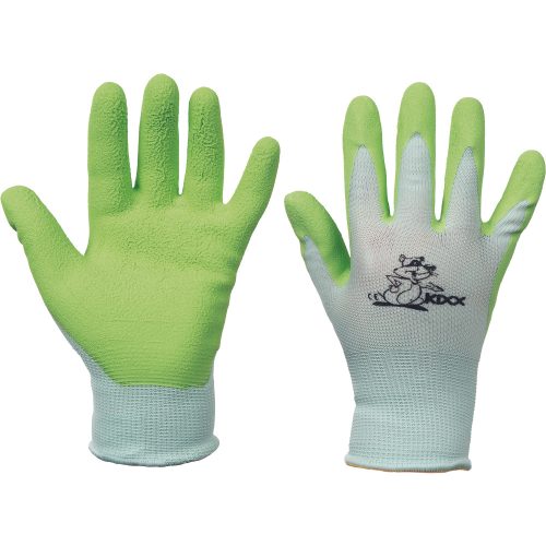 FUDGE kesztyű nylon, latex tenyér zöld 5