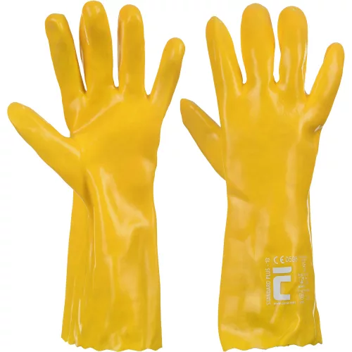 STANDARD kesztyű 35cm PVC sárga 10