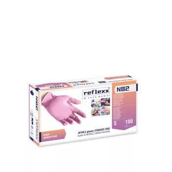 Reflexx N82 egyszerhasználatos nitril kesztyű - pink