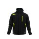 Sara Comfort Winter bélelt softshell hosszú kabát fekete - sárga