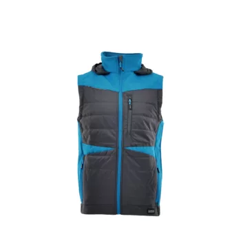   Sara Comfort Plus kapucnis bélelt mellény fekete - petrol kék