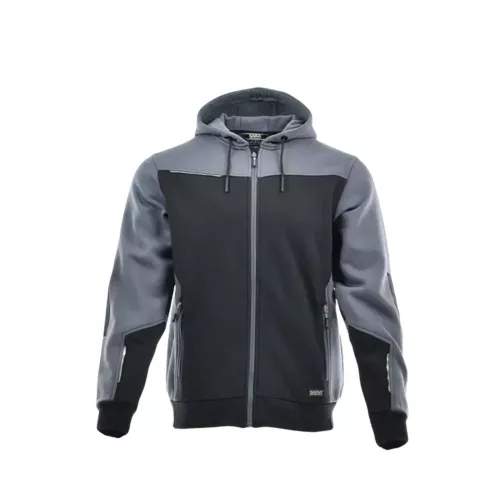 Sara Comfort Plus kapucnis pulóver fekete - szürke