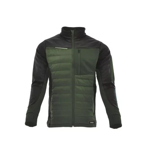 Sara Comfort Plus Hybrid cipzáras pulóver zöld - fekete