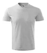 V-neck póló unisex világosszürke melírozott XL