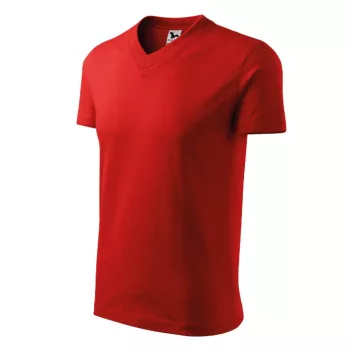 V-neck póló unisex piros S