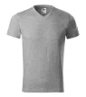 Heavy V-neck póló unisex sötétszürke melírozott S