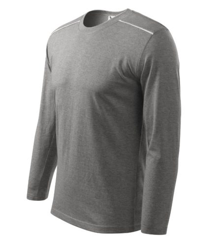 Long Sleeve póló unisex sötétszürke melírozott 3XL