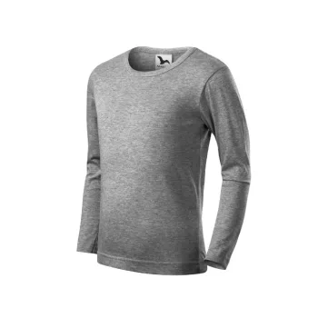   Fit-T LS póló gyerek sötétszürke melírozott 158 cm/12 éves