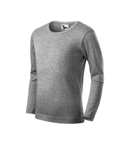 Fit-T LS póló gyerek sötétszürke melírozott 146 cm/10 éves