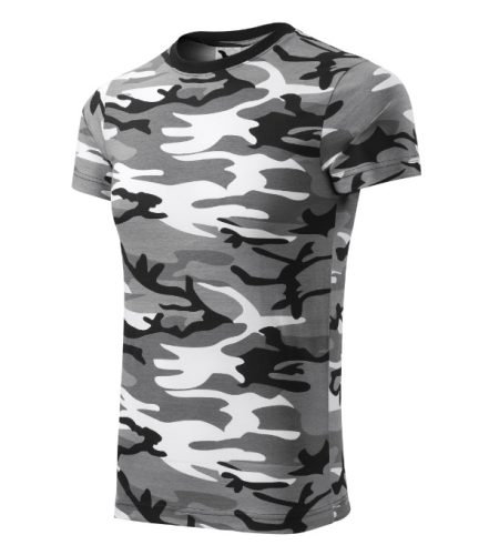 Camouflage póló unisex szürke terepszín M