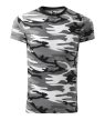 Camouflage póló unisex szürke terepszín M
