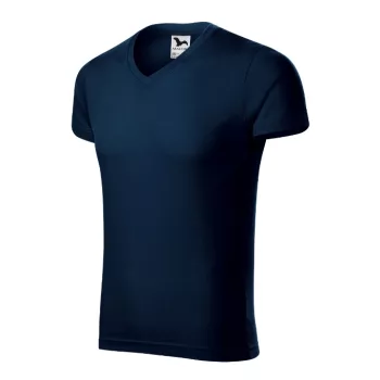 Slim Fit V-neck póló férfi tengerészkék S