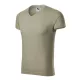 Slim Fit V-neck póló férfi világos khaki 2XL