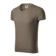 Slim Fit V-neck póló férfi army 2XL