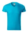 Slim Fit V-neck póló férfi türkiz S