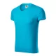 Slim Fit V-neck póló férfi türkiz 2XL
