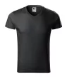 Slim Fit V-neck póló férfi ébenszürke 2XL