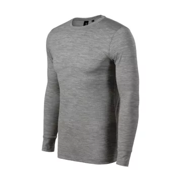 Merino Rise LS póló férfi sötétszürke melírozott XL