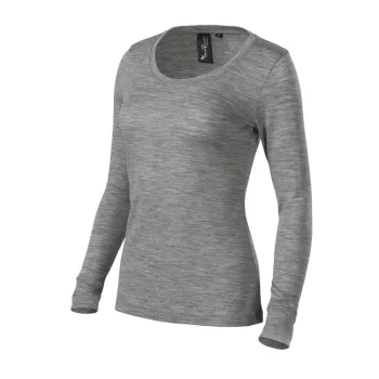 Merino Rise LS póló női sötétszürke melírozott M