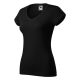 Fit V-neck póló női fekete XS