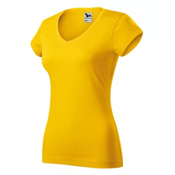 Fit V-neck póló női sárga XS
