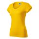 Fit V-neck póló női sárga XS