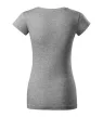 Fit V-neck póló női sötétszürke melírozott M