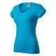 Fit V-neck póló női türkiz XS