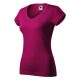 Fit V-neck póló női fukszia XS