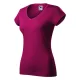 Fit V-neck póló női fukszia M