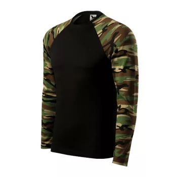 Camouflage LS póló unisex barna terepszín XS