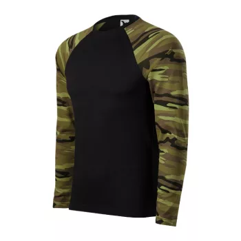 Camouflage LS póló unisex zöld terepszín XS
