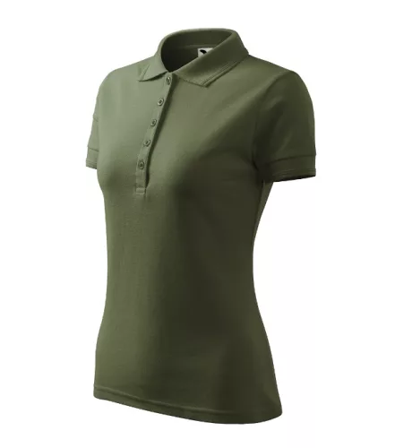 Pique Polo galléros póló női khaki XS