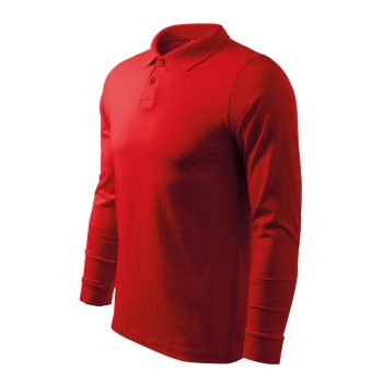 Single J. LS galléros póló férfi piros S