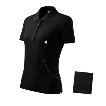 Cotton galléros póló női fekete XS