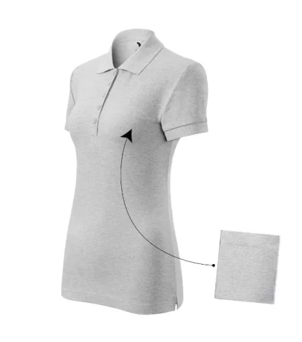 Cotton galléros póló női világosszürke melírozott 2XL