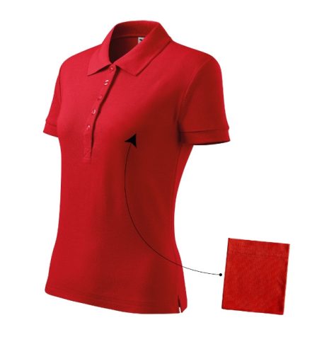 Cotton galléros póló női piros 2XL