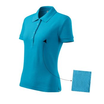 Cotton galléros póló női türkiz XS